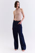 CALÇA JEANS AMARRAÇÃO AZUL ESCURO